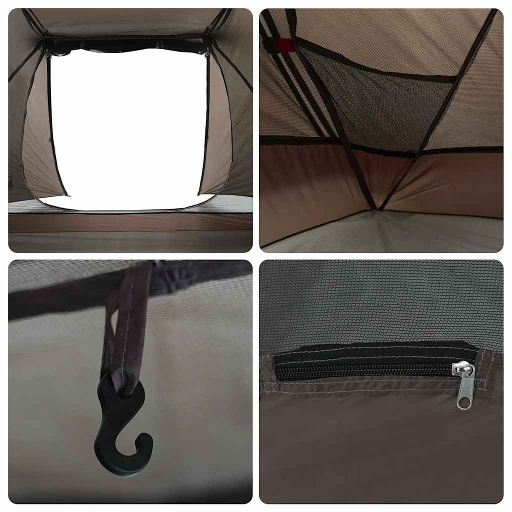 vidaXL Fishing Tent 3-Person Brown Waterproof - 312 x 216 x 114 cm