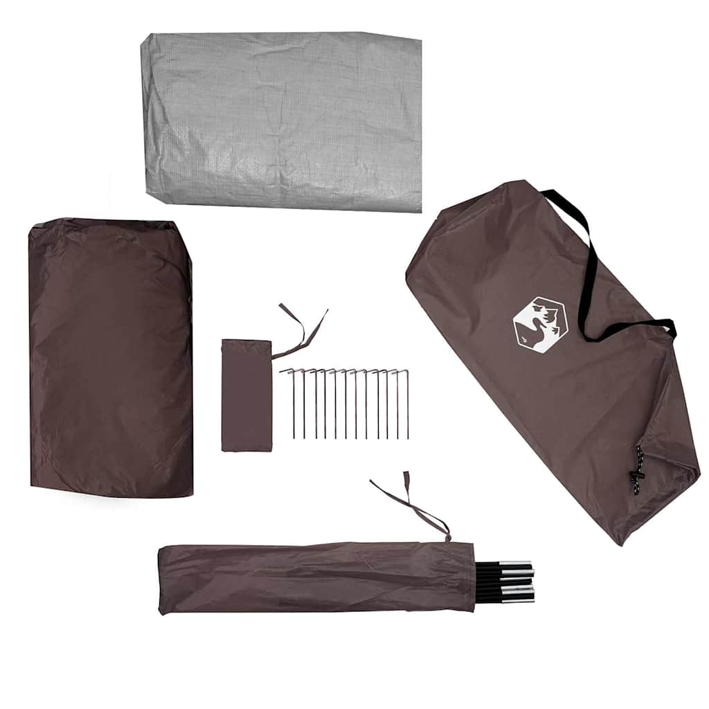 vidaXL Fishing Tent 3-Person Brown Waterproof - 312 x 216 x 114 cm