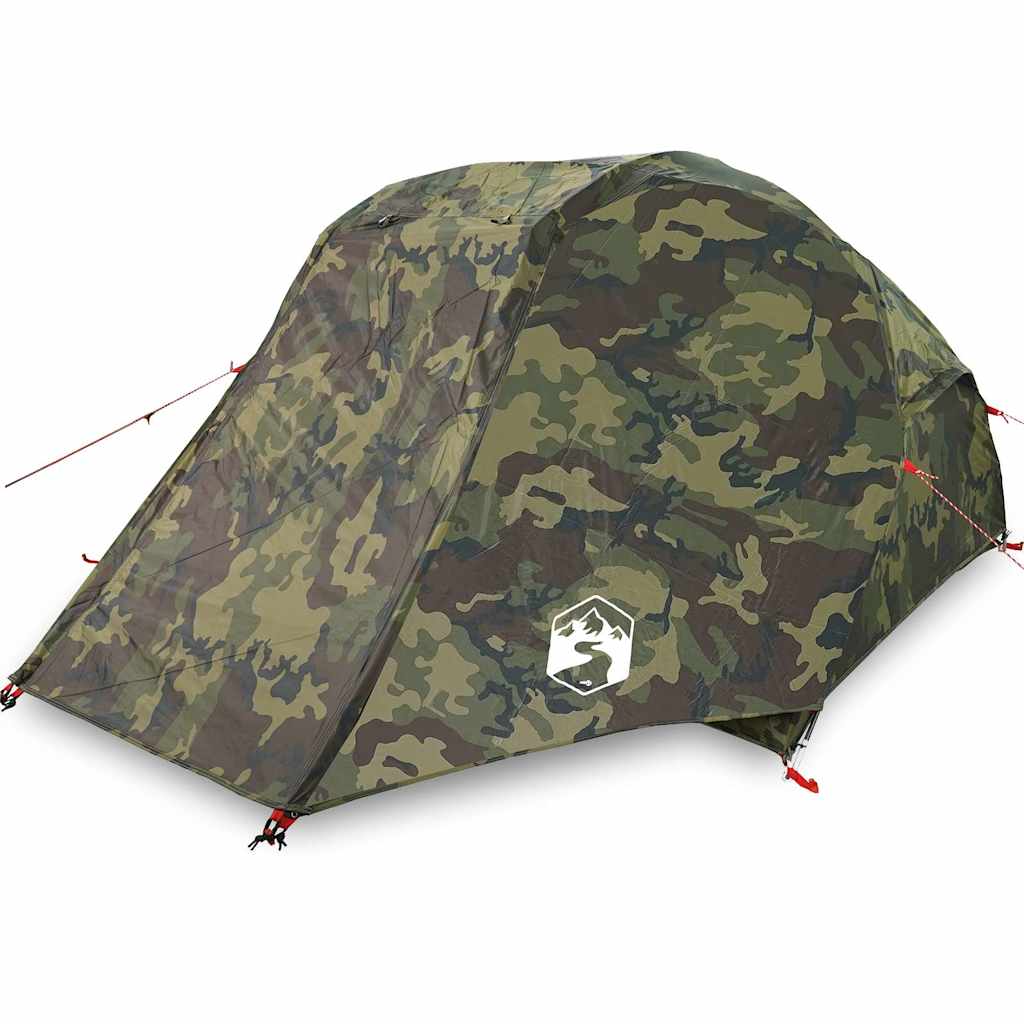 vidaXL Fishing Tent 3-Person Camouflage Waterproof - Multicolour - 312 x 216 x 114 cm