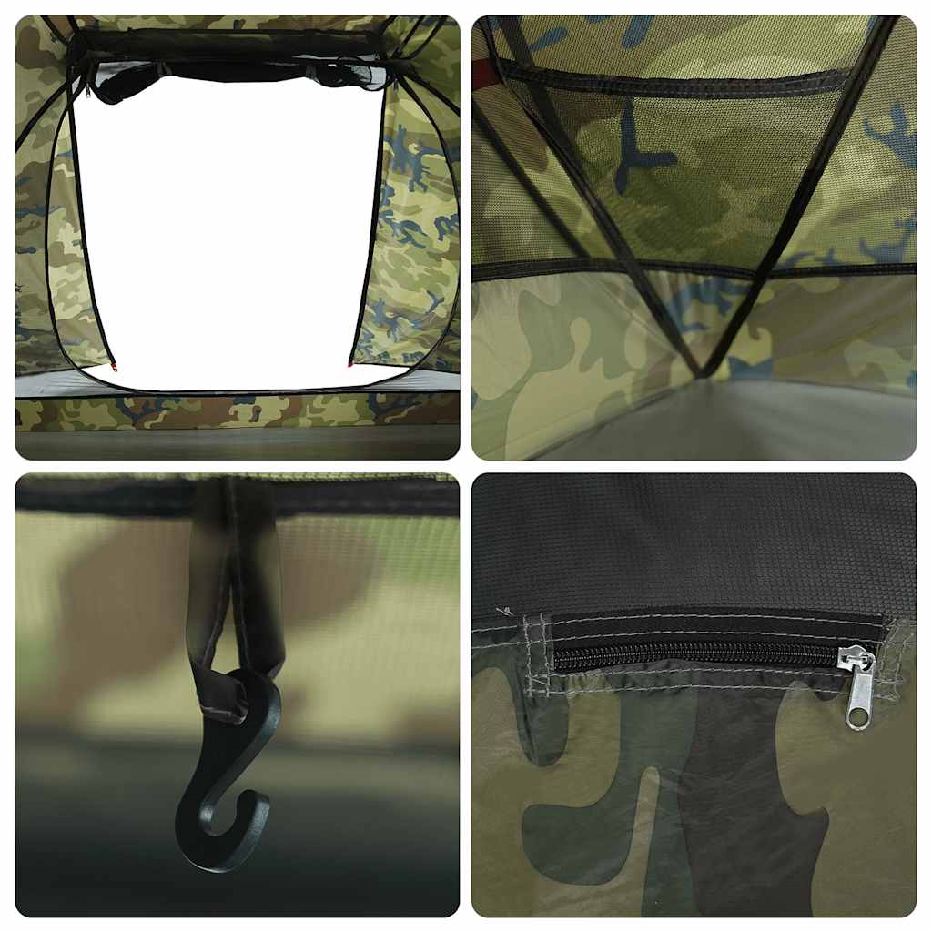 vidaXL Fishing Tent 3-Person Camouflage Waterproof - Multicolour - 312 x 216 x 114 cm