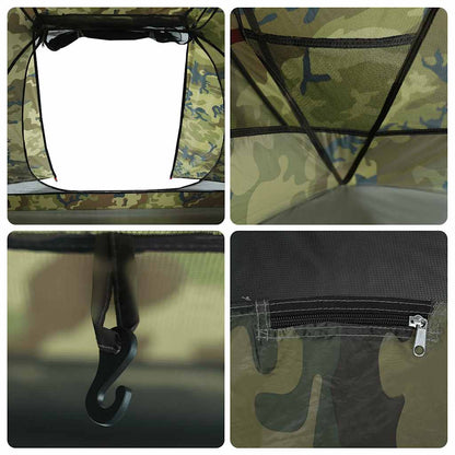 vidaXL Fishing Tent 3-Person Camouflage Waterproof - Multicolour - 312 x 216 x 114 cm