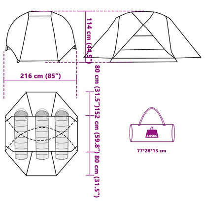 vidaXL Fishing Tent 3-Person Camouflage Waterproof - Multicolour - 312 x 216 x 114 cm