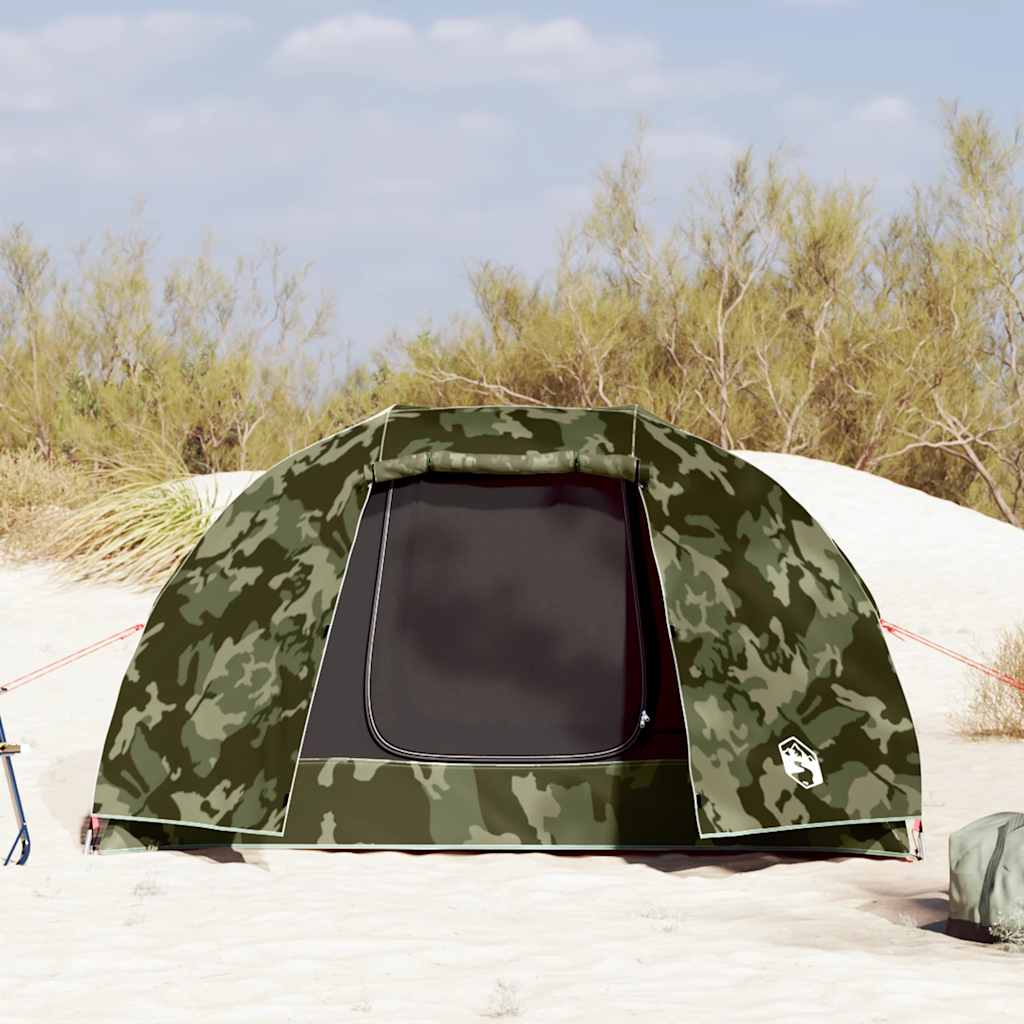 vidaXL Fishing Tent 3-Person Camouflage Waterproof - Multicolour - 312 x 216 x 114 cm