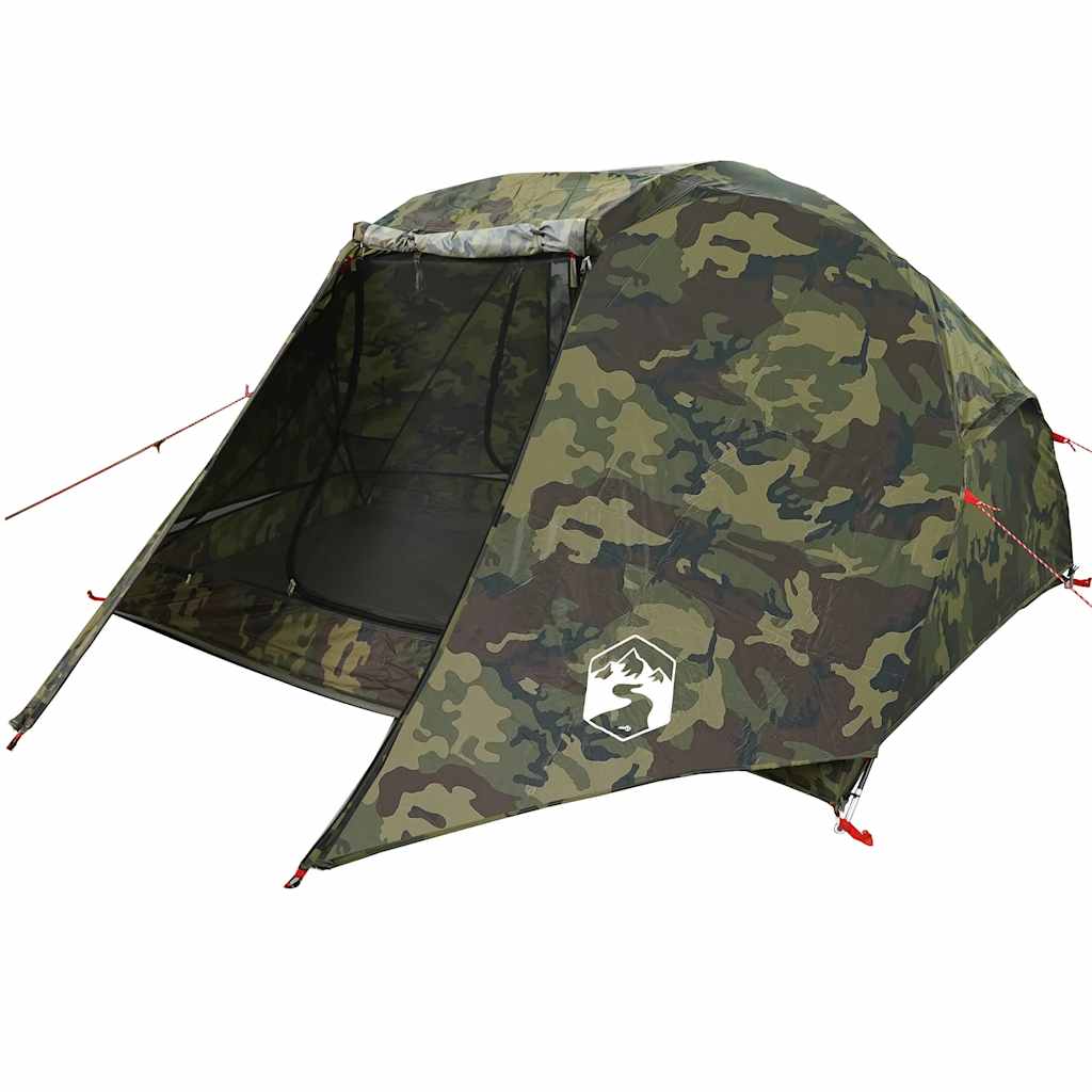 vidaXL Fishing Tent 3-Person Camouflage Waterproof - Multicolour - 312 x 216 x 114 cm