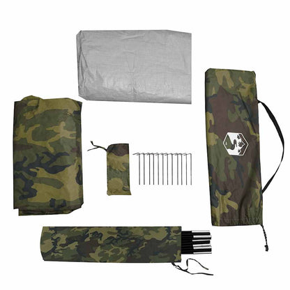 vidaXL Fishing Tent 3-Person Camouflage Waterproof - Multicolour - 312 x 216 x 114 cm