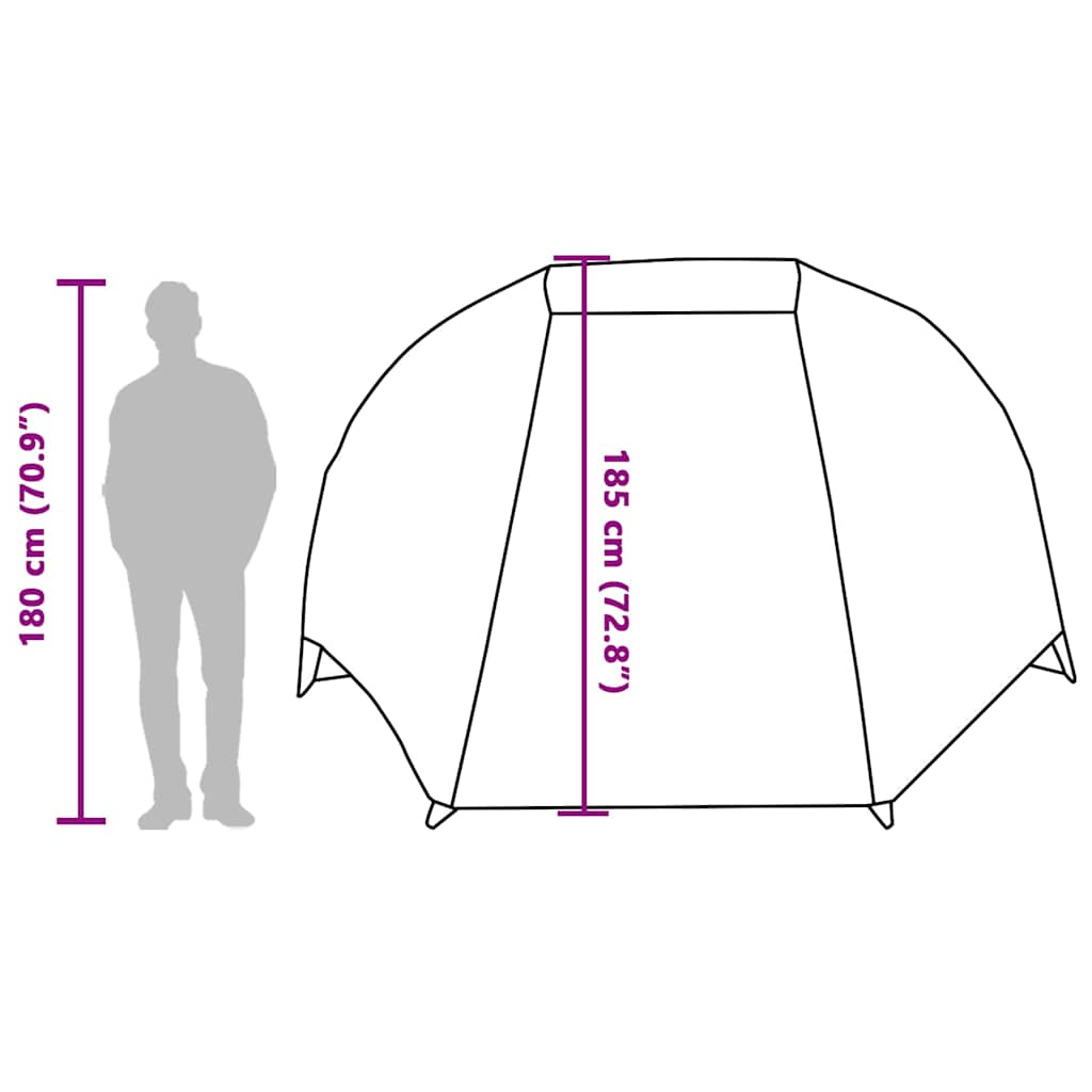 vidaXL Fishing Tent 5-Person Olive Green Waterproof - 490 x 330 x 185 cm