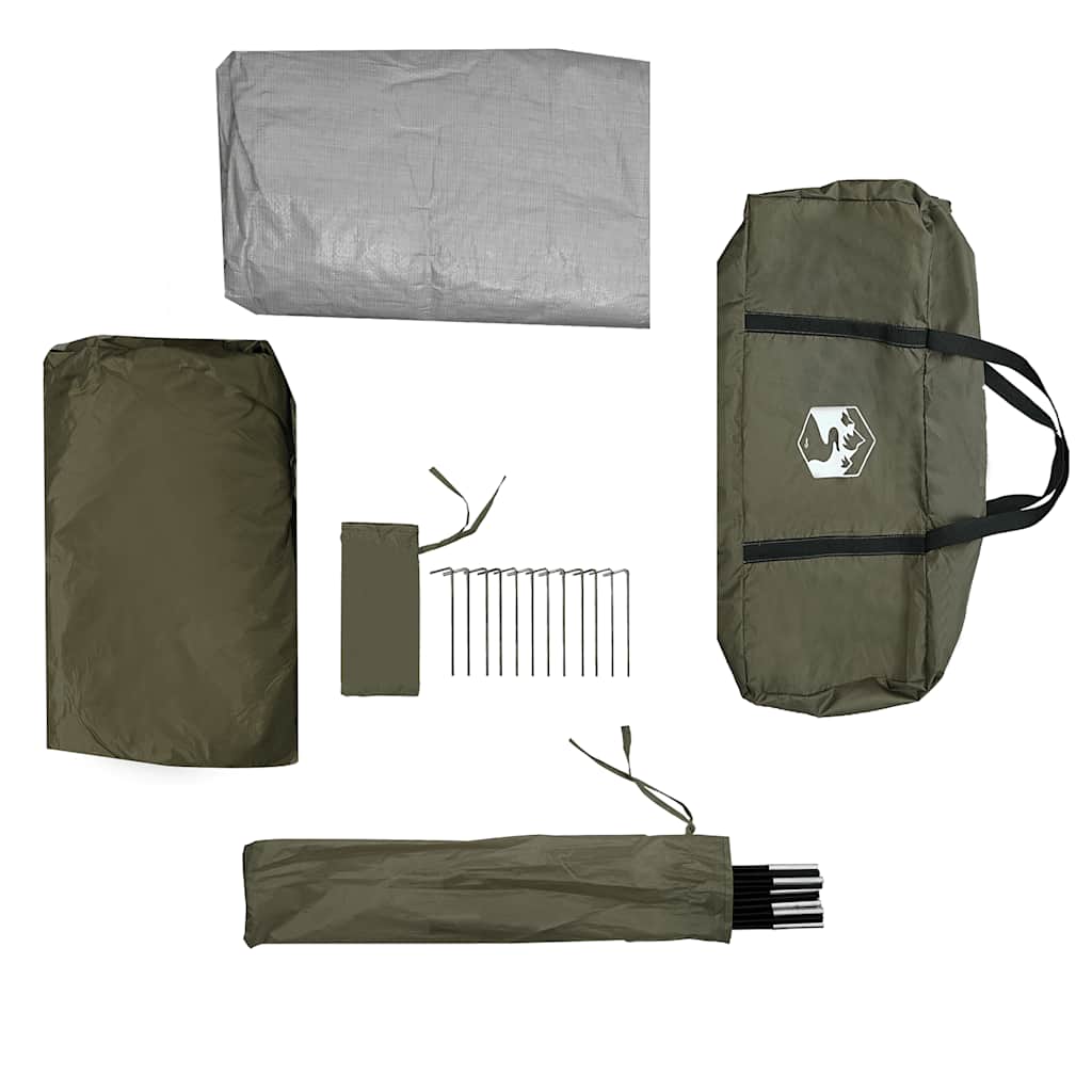 vidaXL Fishing Tent 5-Person Olive Green Waterproof - 490 x 330 x 185 cm