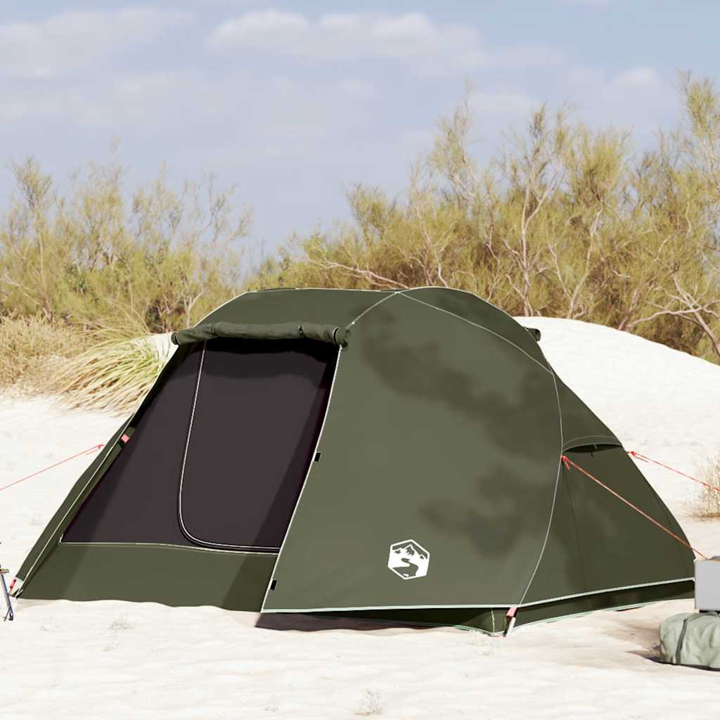vidaXL Fishing Tent 5-Person Olive Green Waterproof - 490 x 330 x 185 cm