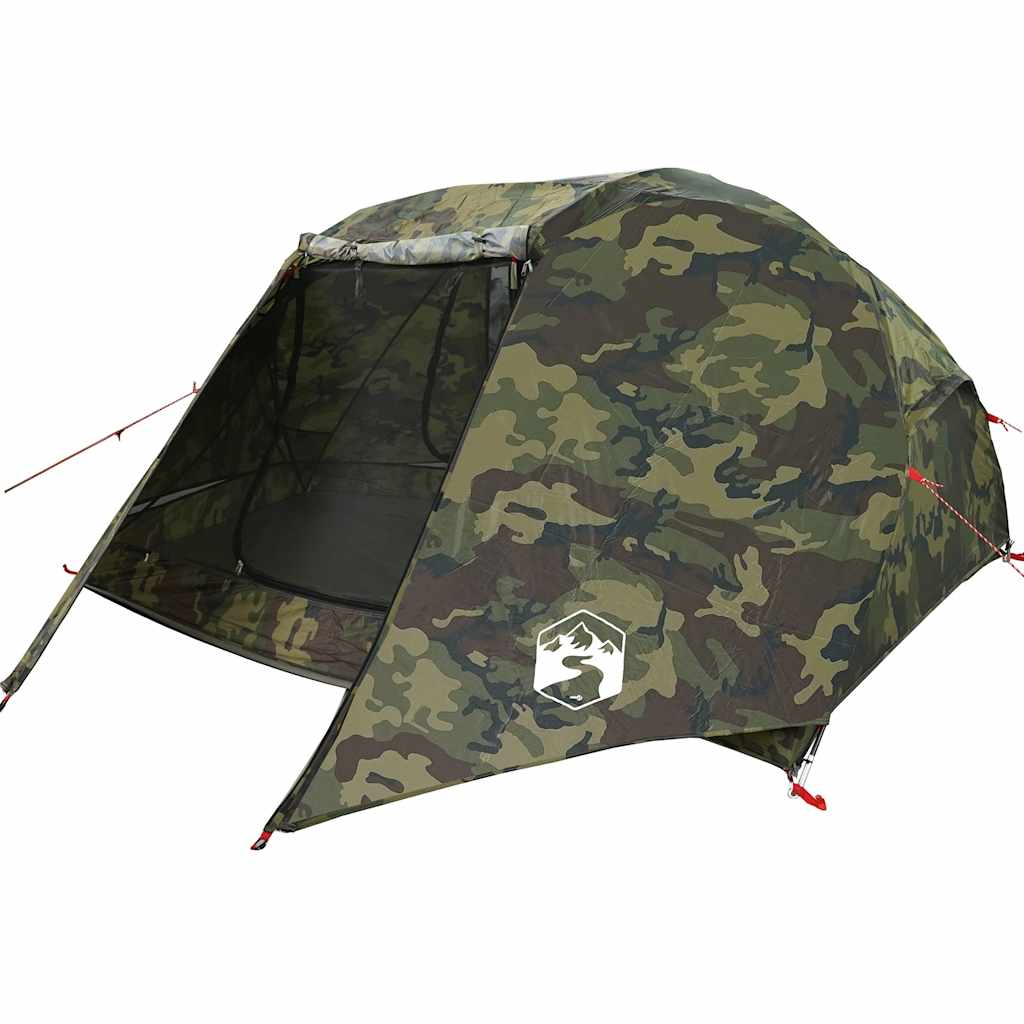 vidaXL Fishing Tent 5-Person Camouflage Waterproof - Multicolour - 490 x 330 x 185 cm