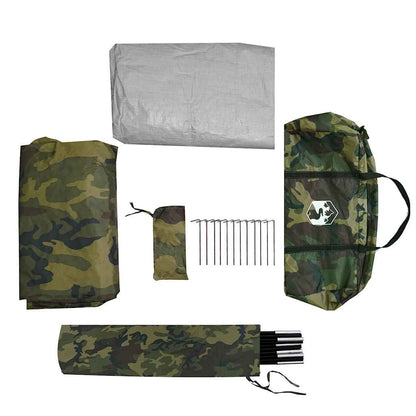 vidaXL Fishing Tent 5-Person Camouflage Waterproof - Multicolour - 490 x 330 x 185 cm