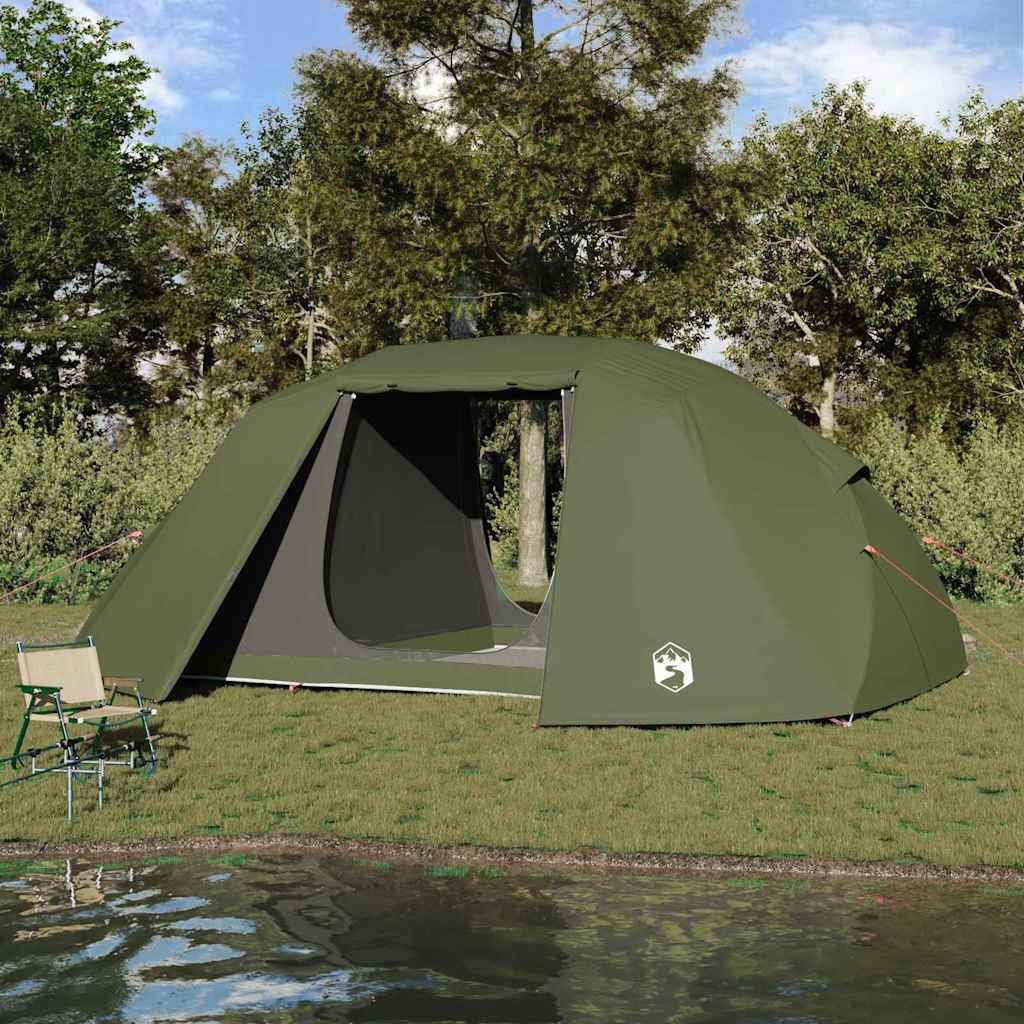 vidaXL Fishing Tent with Roof Olive Green 514 x 465 x 187 cm