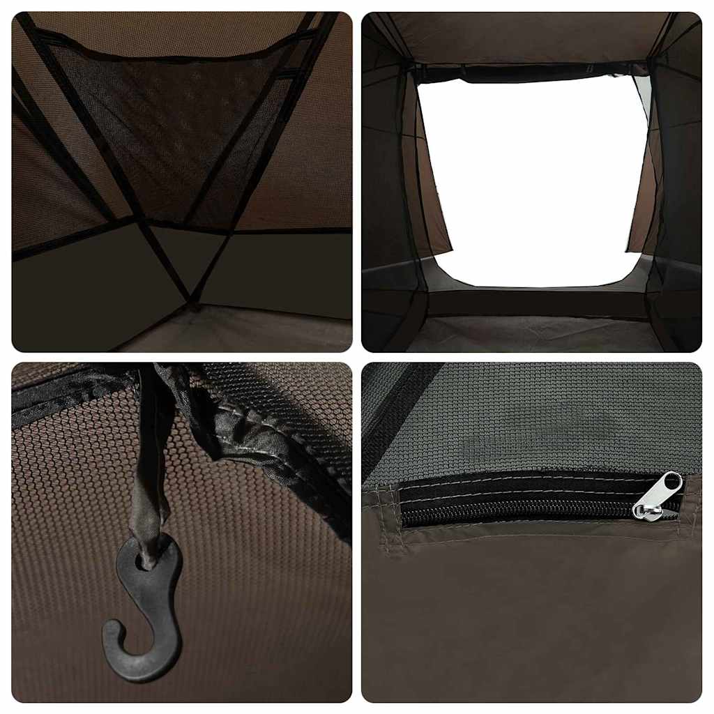 vidaXL Fishing Tent Brown 514 x 465 x 187 cm Polyester and Fiberglass