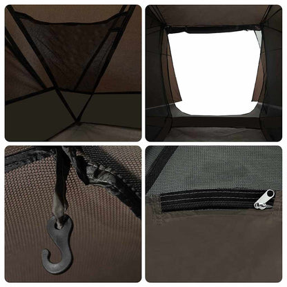 vidaXL Fishing Tent Brown 514 x 465 x 187 cm Polyester and Fiberglass