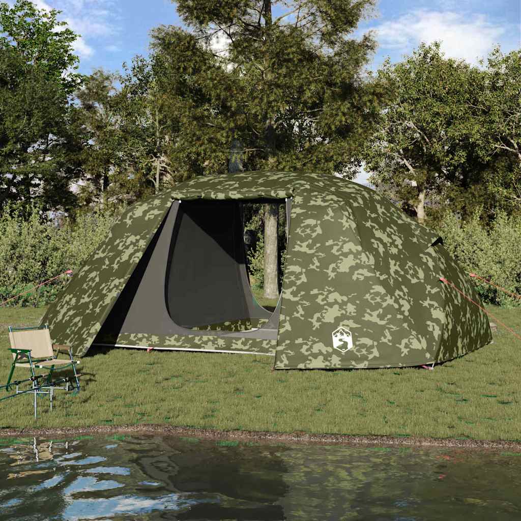 vidaXL Fishing Tent with Roof Camouflage 514 x 465 x 187 cm - Multicolour