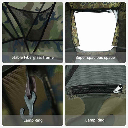 vidaXL Fishing Tent with Roof Camouflage 514 x 465 x 187 cm - Multicolour