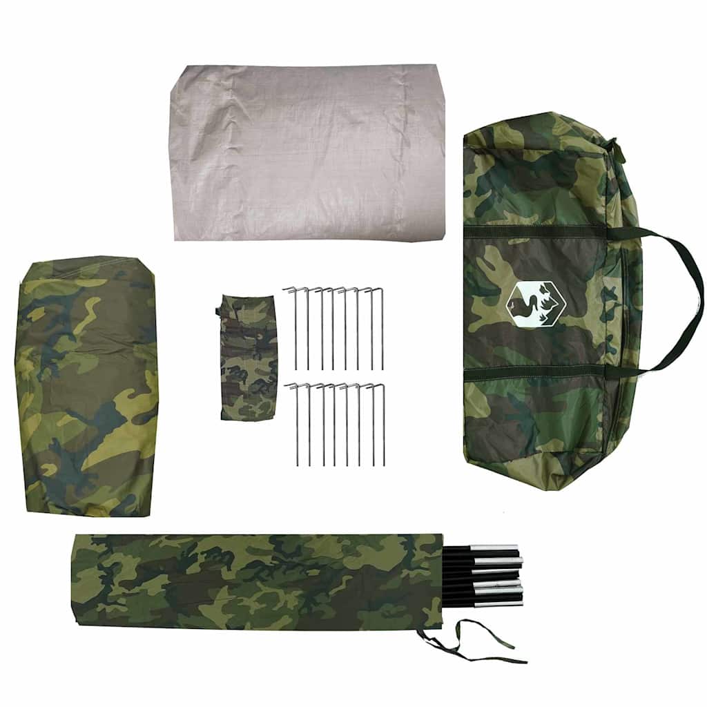 vidaXL Fishing Tent with Roof Camouflage 514 x 465 x 187 cm - Multicolour