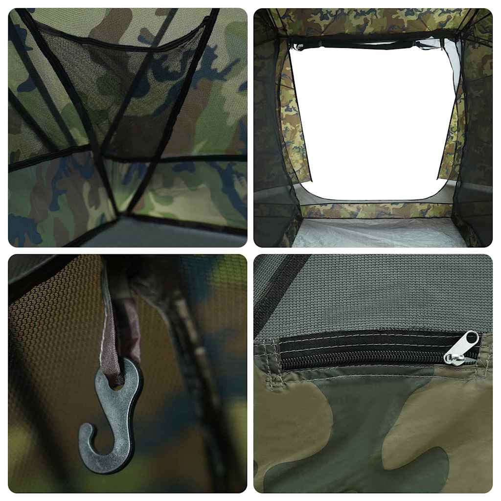 vidaXL Fishing Tent with Roof Camouflage 514 x 465 x 187 cm - Multicolour