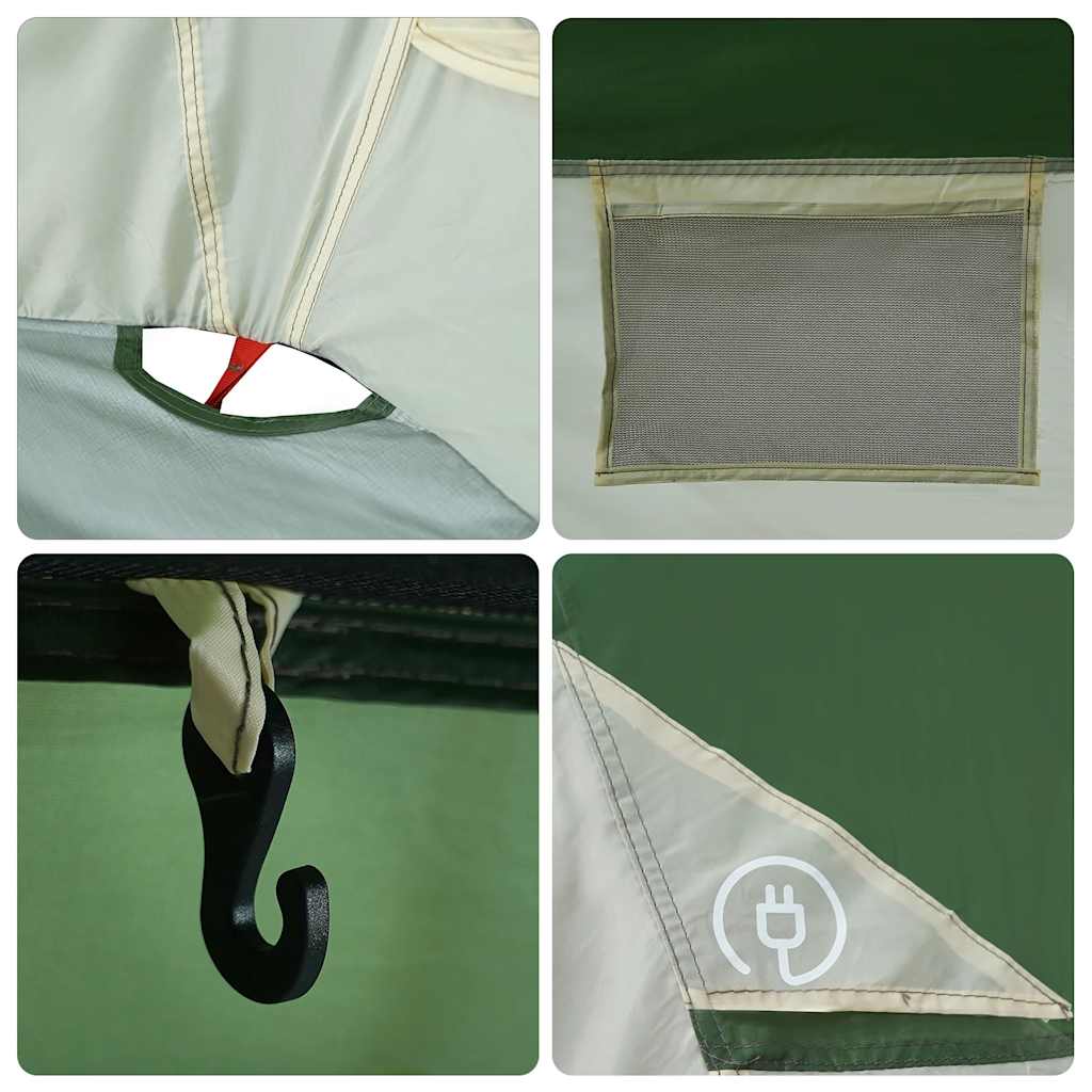 vidaXL Camping Tent Cabin 4-Person Green Waterproof - 298 x 158 x 132 cm