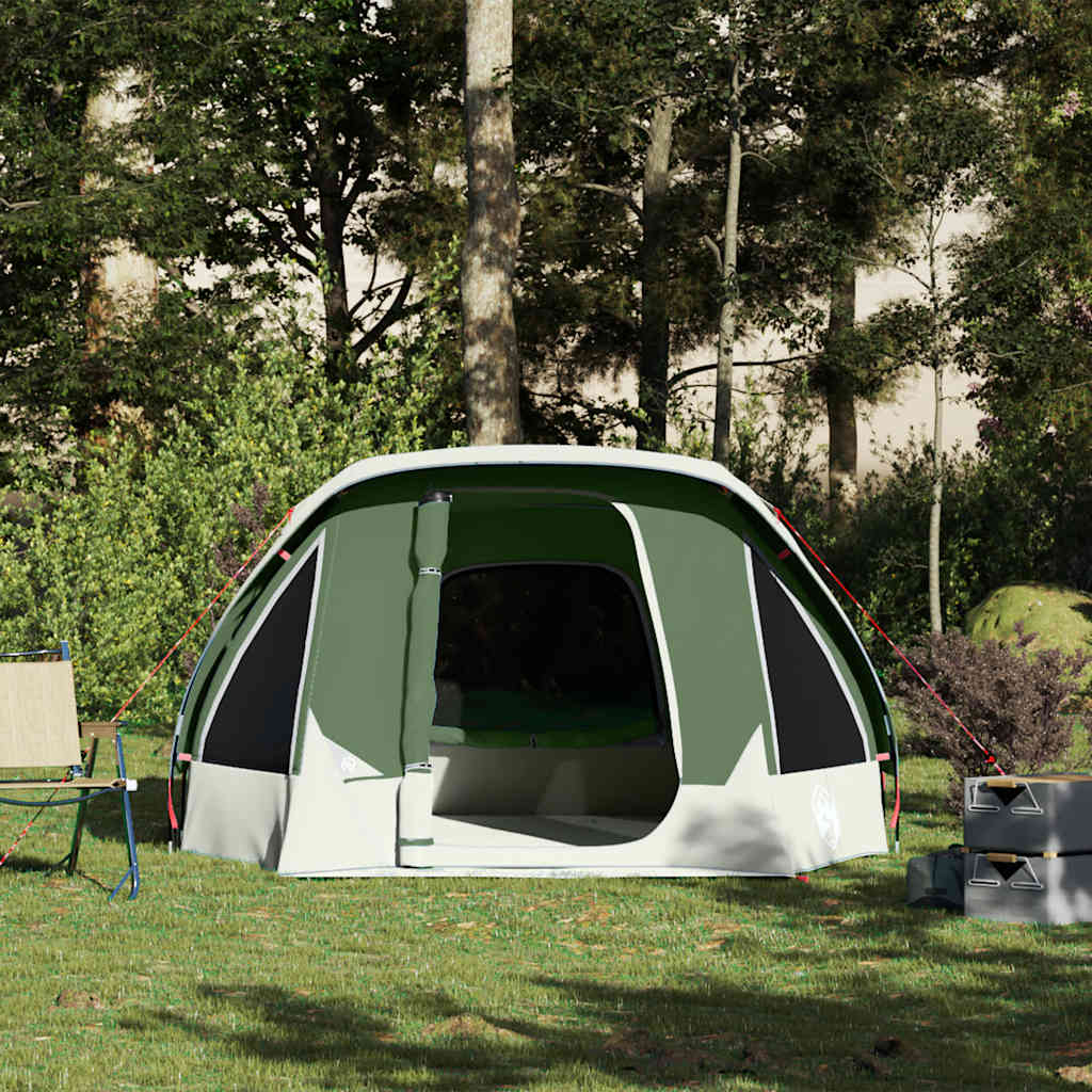 vidaXL Camping Tent Cabin 4-Person Green Waterproof - 298 x 158 x 132 cm