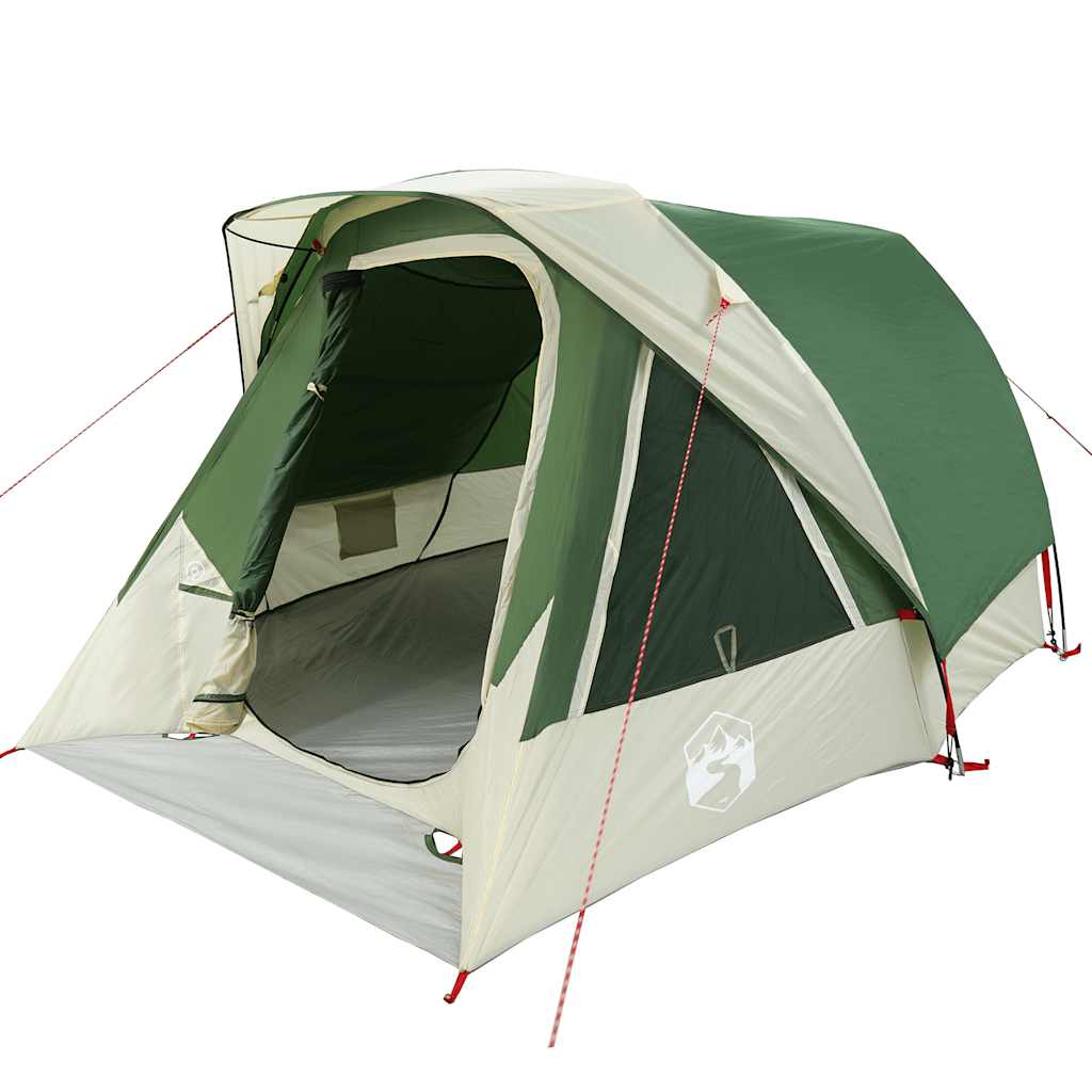 vidaXL Camping Tent Cabin 4-Person Green Waterproof - 298 x 158 x 132 cm