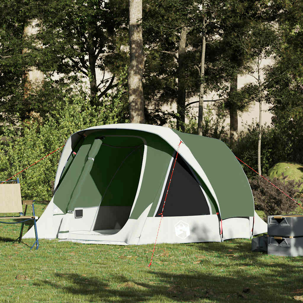 vidaXL Camping Tent Cabin 4-Person Green Waterproof - 298 x 158 x 132 cm