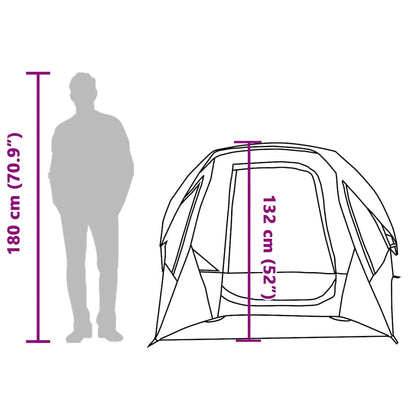 vidaXL Camping Tent Cabin 4-Person Blue Waterproof - 298 x 158 x 132 cm