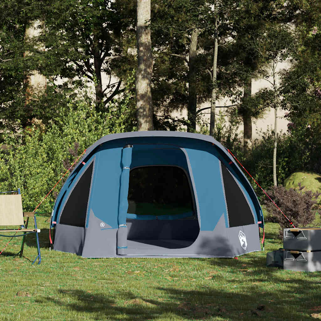 vidaXL Camping Tent Cabin 4-Person Blue Waterproof - 298 x 158 x 132 cm
