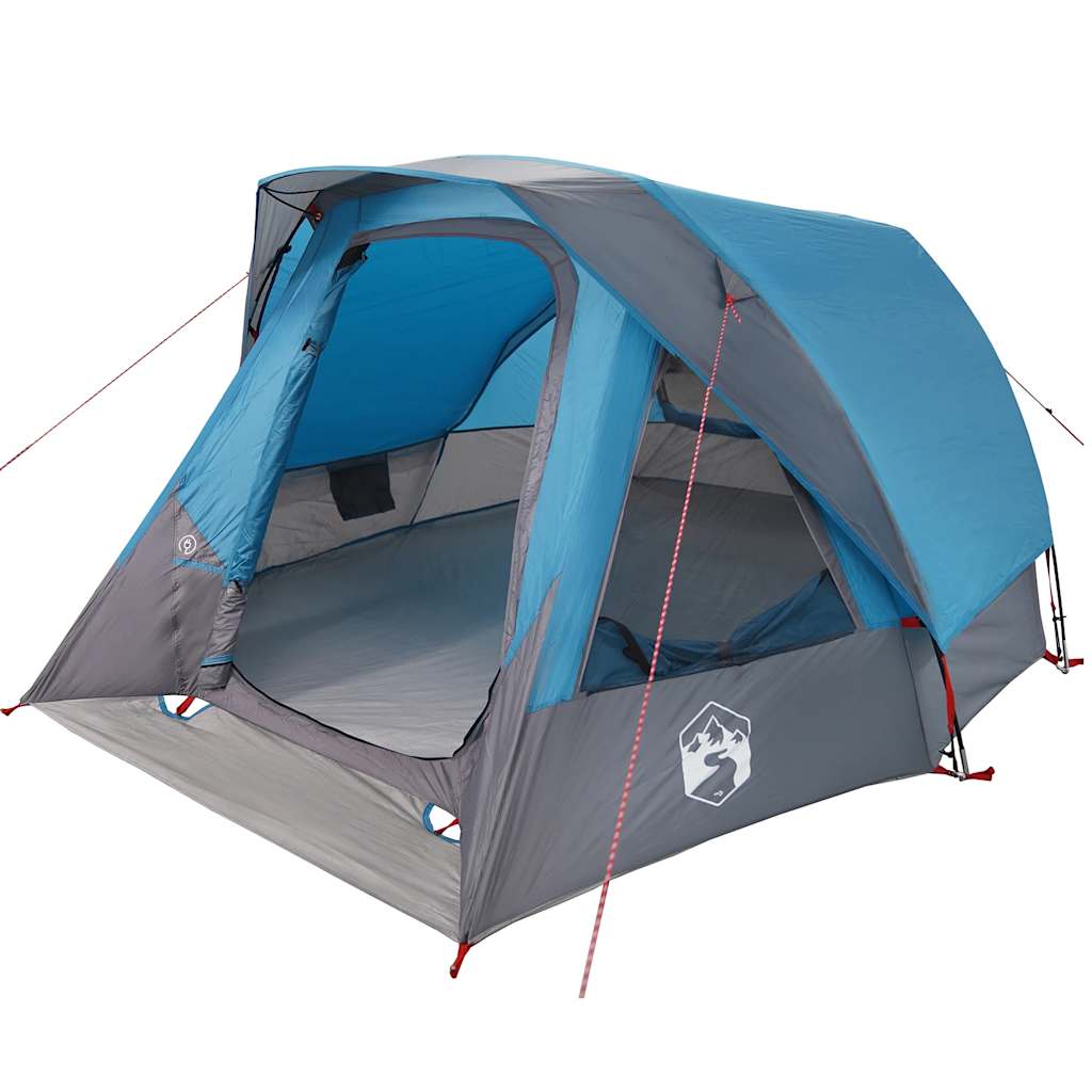 vidaXL Camping Tent Cabin 4-Person Blue Waterproof - 298 x 158 x 132 cm