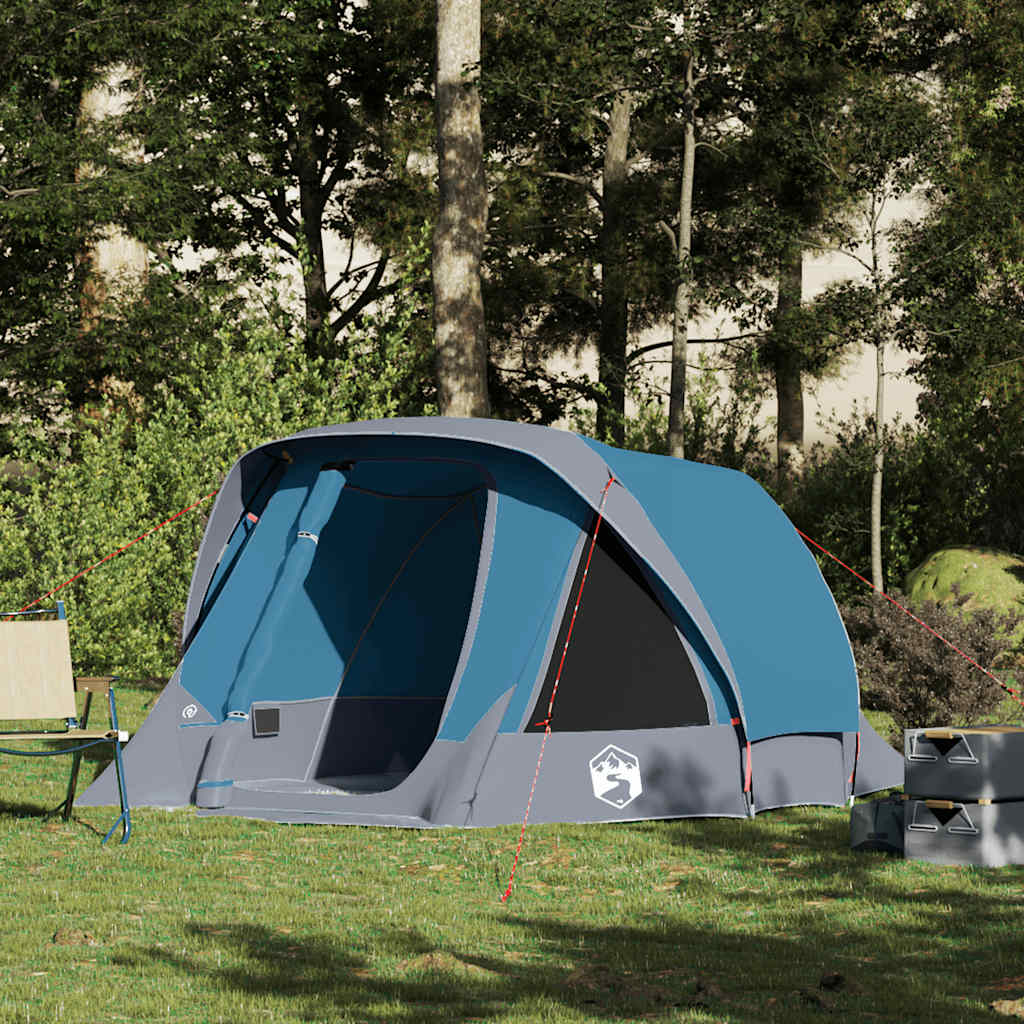 vidaXL Camping Tent Cabin 4-Person Blue Waterproof - 298 x 158 x 132 cm