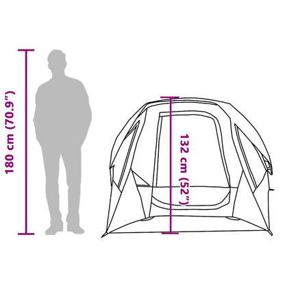 vidaXL Camping Tent Cabin 4-Person Grey and Orange Waterproof - 298 x 158 x 132 cm