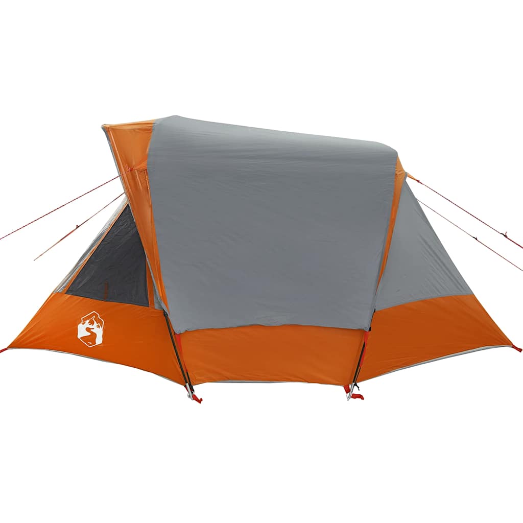 vidaXL Camping Tent Cabin 4-Person Grey and Orange Waterproof - 298 x 158 x 132 cm