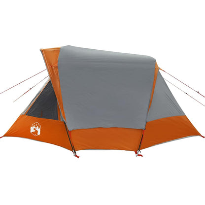 vidaXL Camping Tent Cabin 4-Person Grey and Orange Waterproof - 298 x 158 x 132 cm
