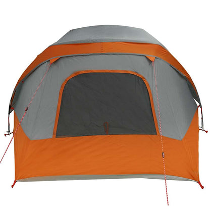 vidaXL Camping Tent Cabin 4-Person Grey and Orange Waterproof - 298 x 158 x 132 cm