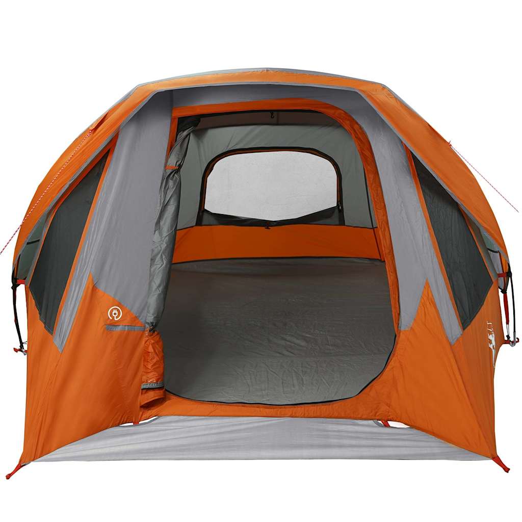 vidaXL Camping Tent Cabin 4-Person Grey and Orange Waterproof - 298 x 158 x 132 cm
