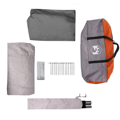 vidaXL Camping Tent Cabin 4-Person Grey and Orange Waterproof - 298 x 158 x 132 cm