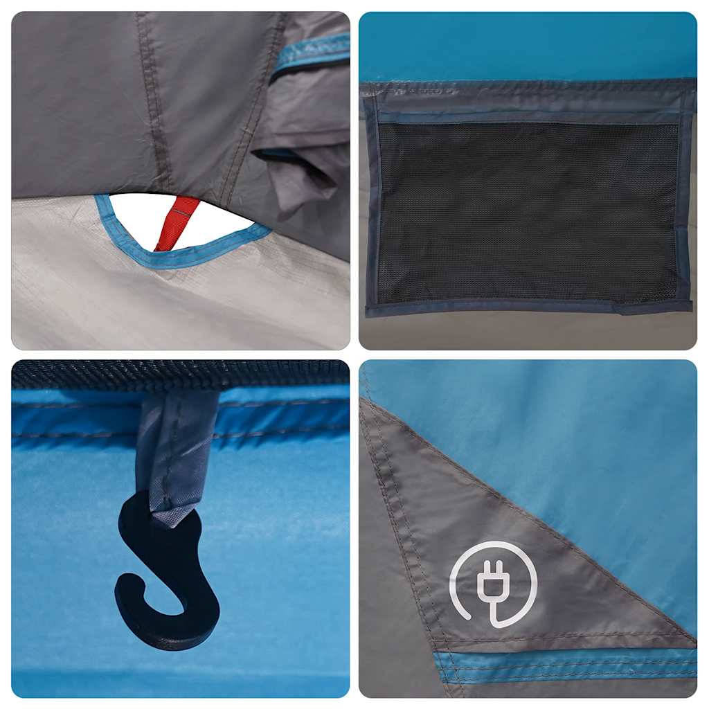vidaXL Family Tent Cabin 6-Person Blue Waterproof - 360 x 298 x 182 cm