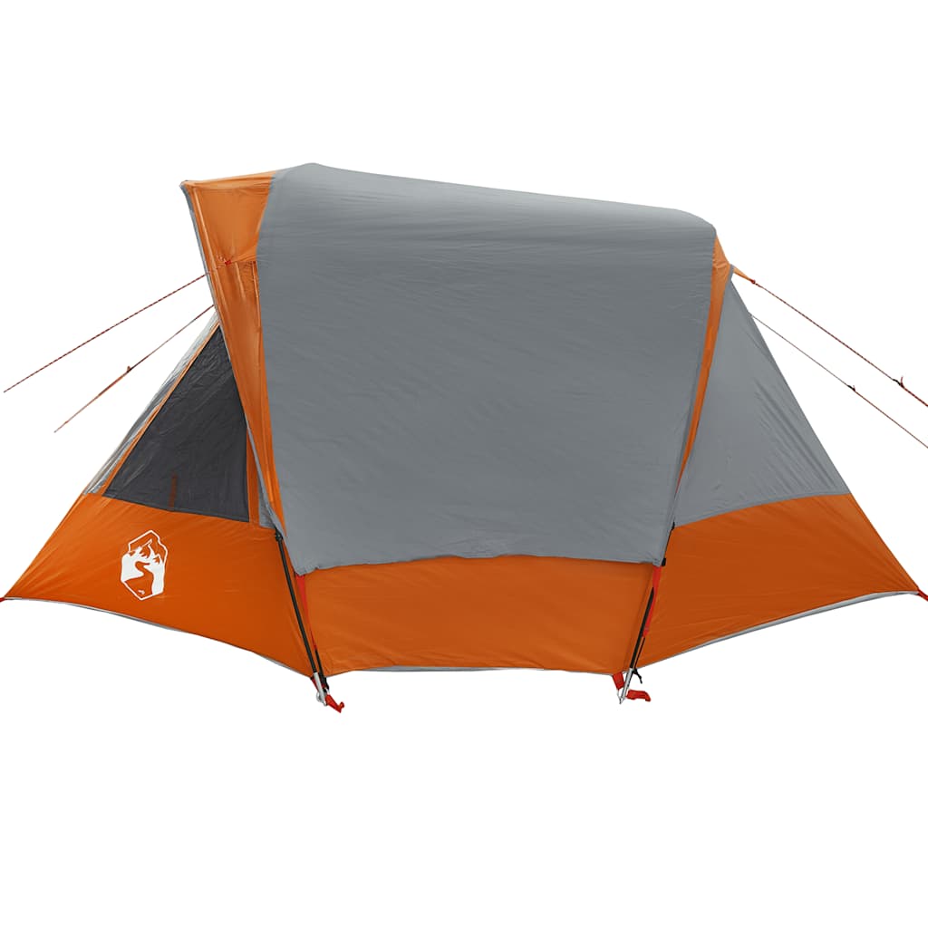 vidaXL Family Tent Cabin 6-Person Grey and Orange Waterproof - 360 x 298 x 182 cm
