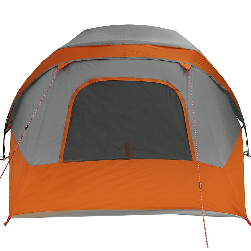 vidaXL Family Tent Cabin 6-Person Grey and Orange Waterproof - 360 x 298 x 182 cm