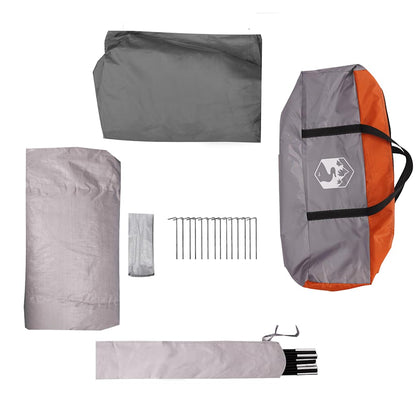 vidaXL Family Tent Cabin 6-Person Grey and Orange Waterproof - 360 x 298 x 182 cm