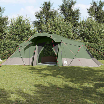 vidaXL Family Tent 6-Person Green and Grey Polyester and Fiberglass - 721 x 335 x 212 cm