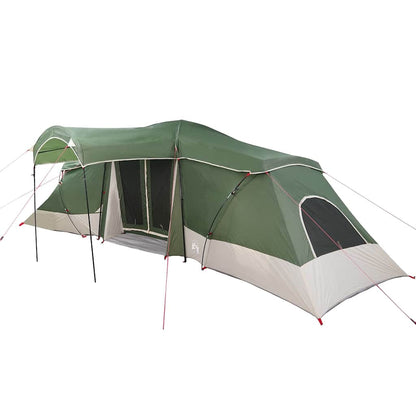 vidaXL Family Tent 6-Person Green and Grey Polyester and Fiberglass - 721 x 335 x 212 cm