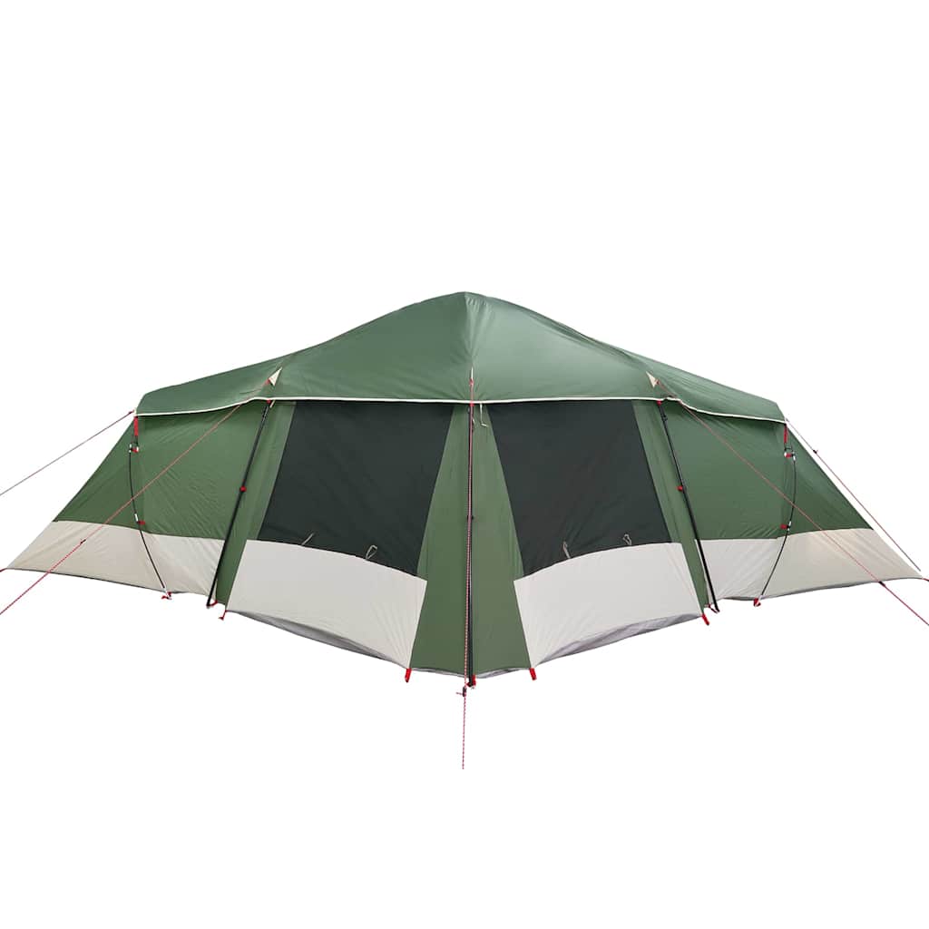 vidaXL Family Tent 6-Person Green and Grey Polyester and Fiberglass - 721 x 335 x 212 cm