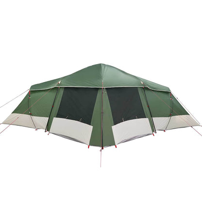 vidaXL Family Tent 6-Person Green and Grey Polyester and Fiberglass - 721 x 335 x 212 cm