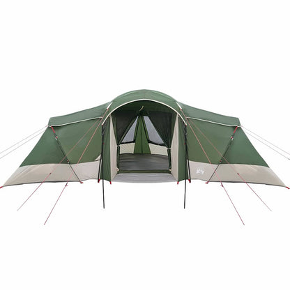 vidaXL Family Tent 6-Person Green and Grey Polyester and Fiberglass - 721 x 335 x 212 cm