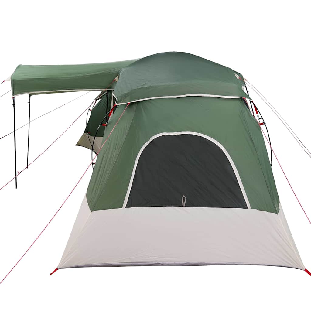 vidaXL Family Tent 6-Person Green and Grey Polyester and Fiberglass - 721 x 335 x 212 cm