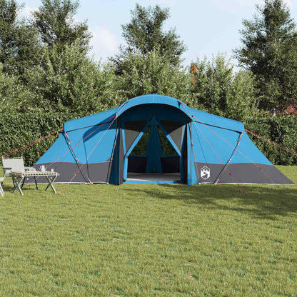 vidaXL Family Tent 6-Person Blue and Grey Polyester and Fiberglass - 721 x 335 x 212 cm
