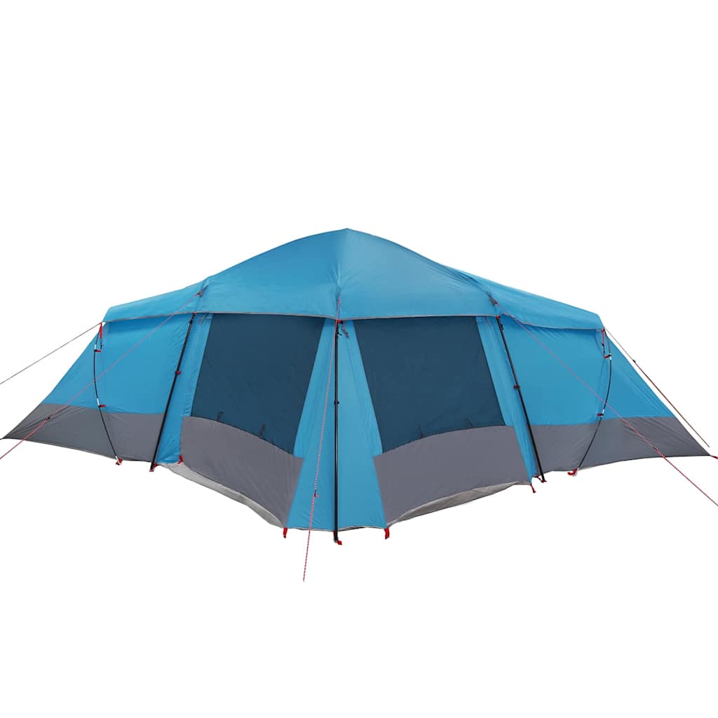 vidaXL Family Tent 6-Person Blue and Grey Polyester and Fiberglass - 721 x 335 x 212 cm