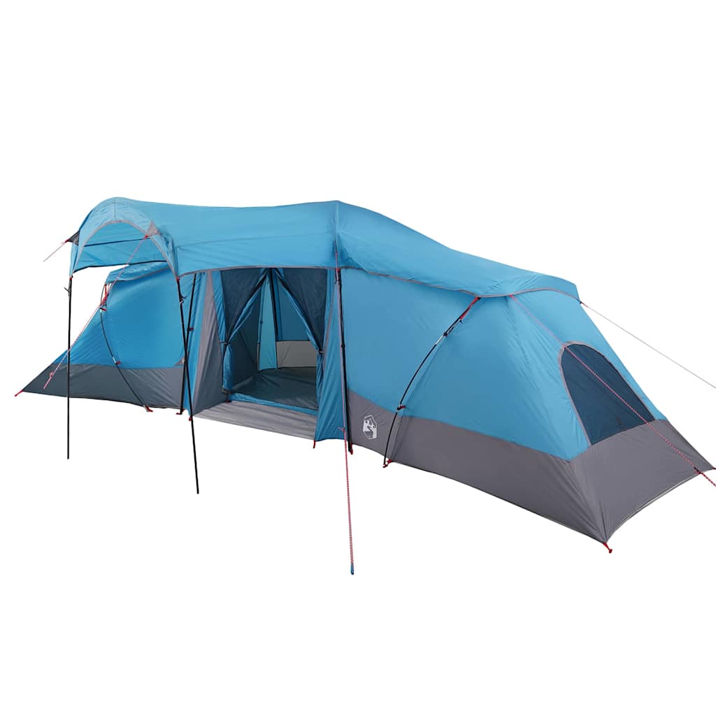 vidaXL Family Tent 6-Person Blue and Grey Polyester and Fiberglass - 721 x 335 x 212 cm
