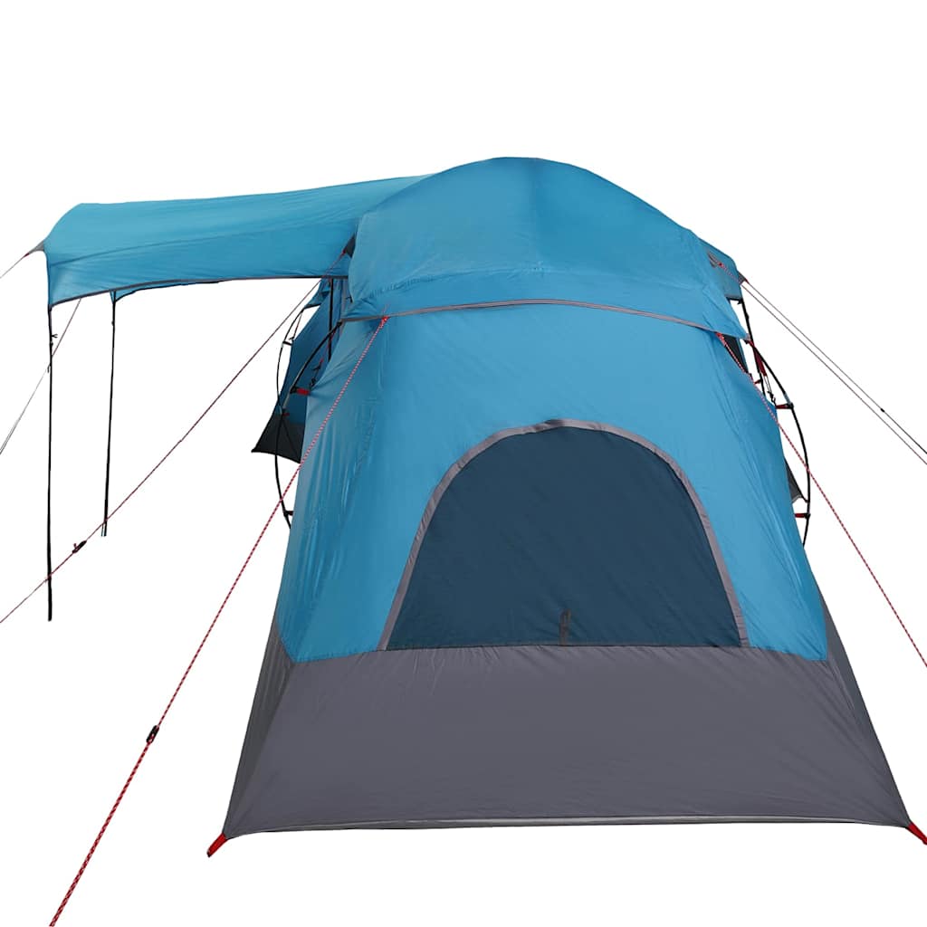 vidaXL Family Tent 6-Person Blue and Grey Polyester and Fiberglass - 721 x 335 x 212 cm