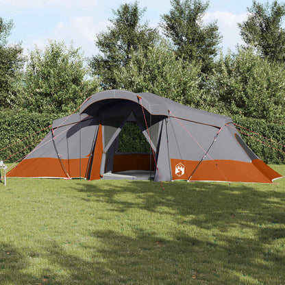 vidaXL Family Tent 6-Person Grey and Orange Polyester and Fiberglass - 721 x 335 x 212 cm
